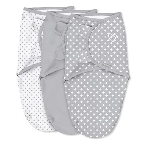SwaddleMe by Ingenuity Original Swaddle, 100% Cotton, Improves Sleep & Calms Startle Reflex, 0-3 Months, 1.0 TOG, 3-Pack, Baby Swaddle Blanket - Lady Bug Picnic