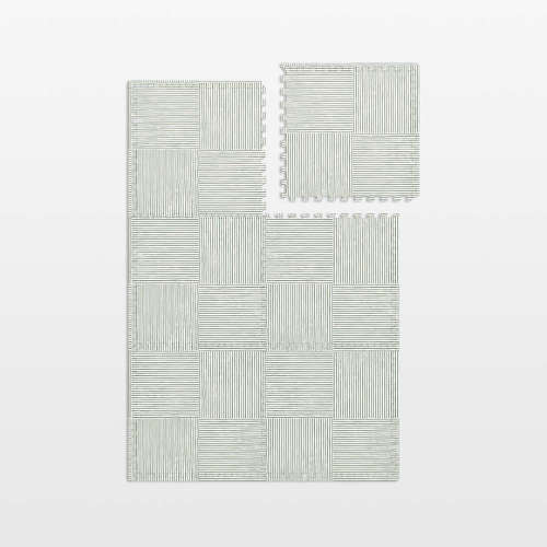 Lalo Sage Green Wickerwork 4x6 Baby Play Mat