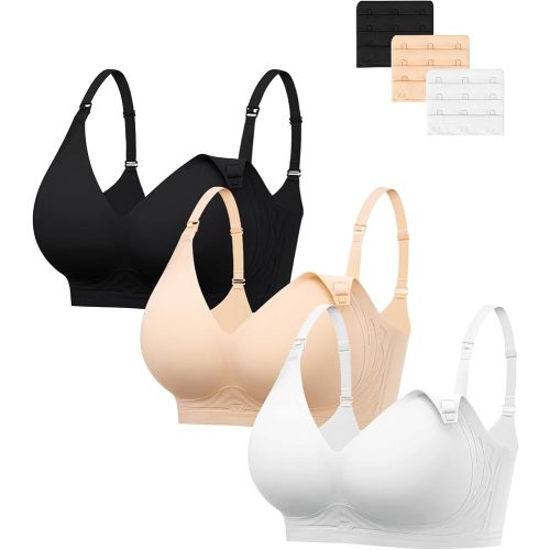 HBselect Nursing Bras for Breastfeeding 3 Pack Women Maternity Jelly Bras