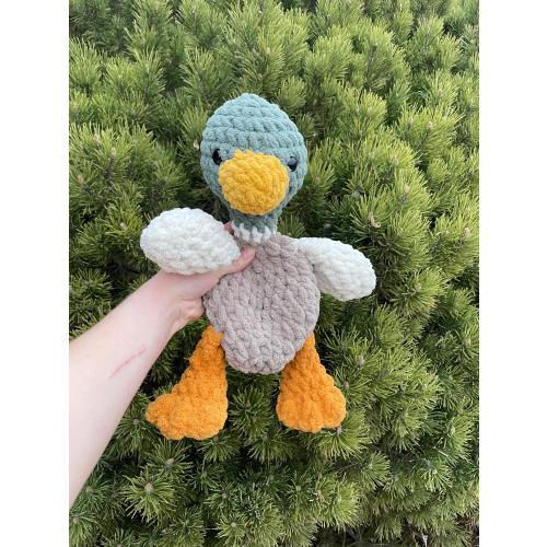Mallard duck crochet lovey for babies and toddlers amigurumi gift for baby shower present waterfowl stuffy