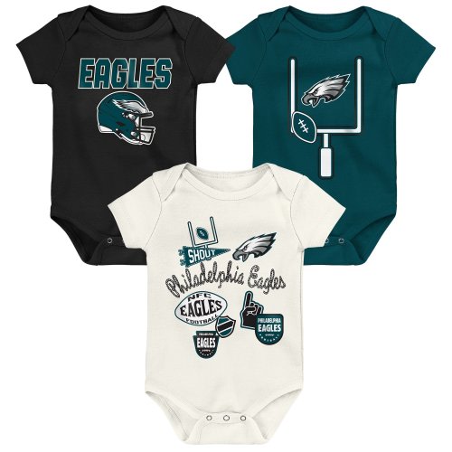 Philadelphia Eagles Outerstuff Infant & Newborn Littlest Player Three-Piece Bodysuit Set