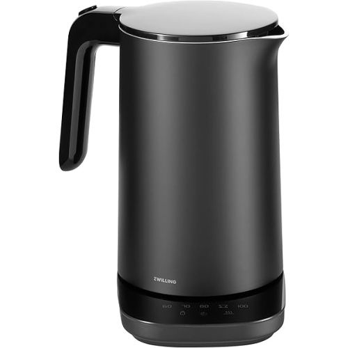 ZWILLING Enfinigy Cool Touch 1.5-Liter Electric Kettle Pro, Cordless Tea Kettle & Hot Water - Black