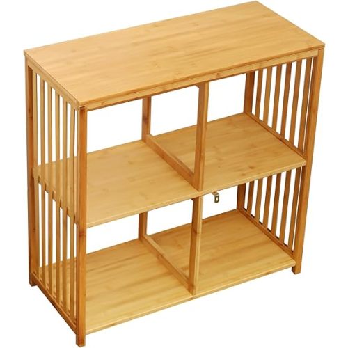 2025 Upgraded 2x2 Cube Storage Shelf - Premium Kallax Alternative | Eco-Friendly Bamboo Bookshelf | Heavy-Duty Organizer for Living Room, Nursery & Office