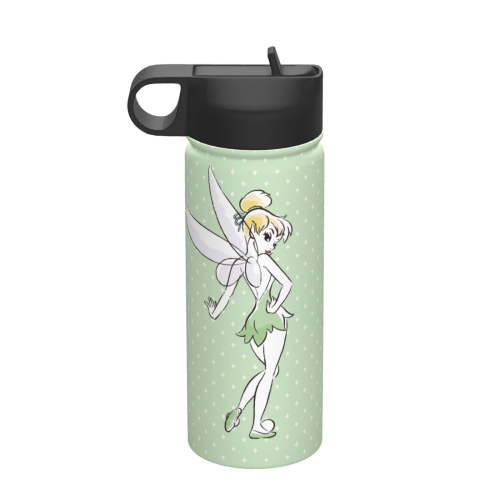 18oz Water Bottle with Straw Tinker Bell Kids Stainless Steel Cup Insulated Tumbler with Lid for Boys Girls