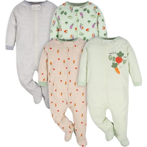 Gerber Baby Girls 4-Pack Sleep 'N Play Footie