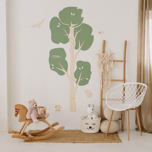 Tree Growth Chart, Wooden Height Ruler, Woodland Nursery Decor