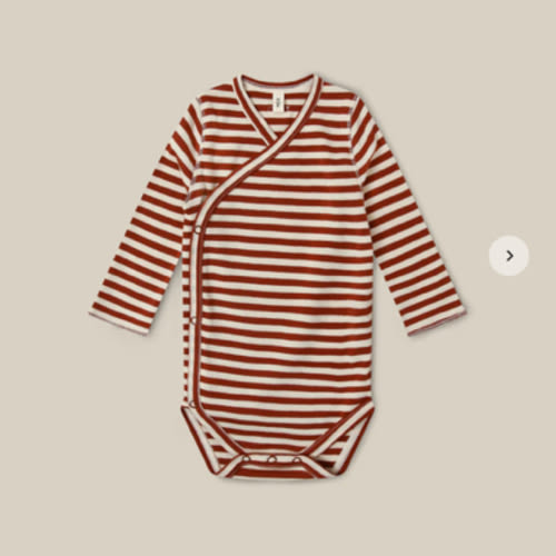 Paprika Stripes Wrap Bodysuit | Organic Zoo