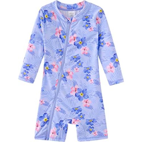 Amazon.com: UMELOK Baby Girls Swimsuit One Piece Full Zip with Long Sleeve UPF 50+ Sun Protection Sunsuit Purple-Geranium,12M: Clothing, Shoes & Jewelry