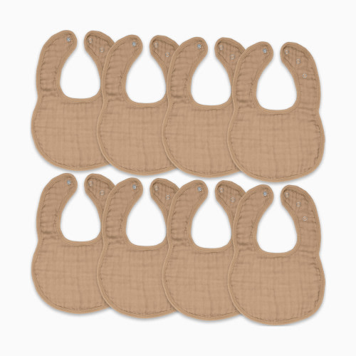 Comfy Cubs Muslin Bibs with Adjustable Snaps (8 Pack) - Cedar, 8