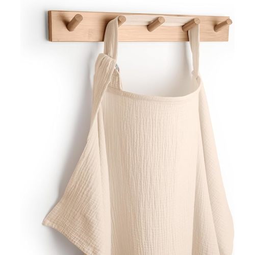 Comfy Cubs Muslin Nursing Cover, Pack of 1, 100% Muslin Cotton Breastfeeding Cover Up - Soft & Breathable Baby Nursing Scarf with Adjustable Neck Strap - Portable Essential for Newborn - Sand