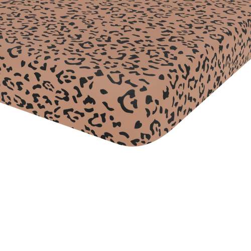 Crib Sheet in Latte Leopard