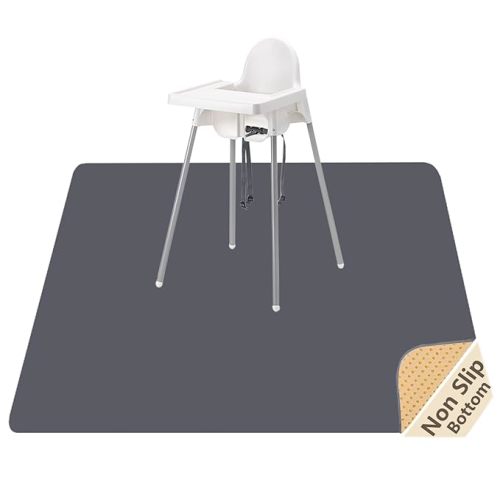 Splat Mat for Under High Chair/Arts/Crafts, WOMUMON Washable Spill Mat Waterproof Anti-Slip Floor Protector Splash Mat, Messy Mat and Table Cloth