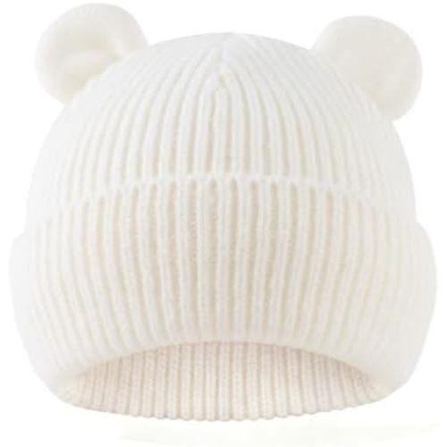 Bear Baby Beanie Knitted Baby Winter Hat Infant Toddler Boys Girls Beanie with Cotton Lining