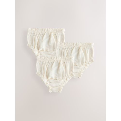 Cream Woven Baby Knickers 3 Pack