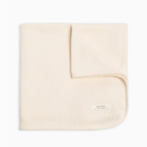Brushed Back Pointelle Swaddle Blanket