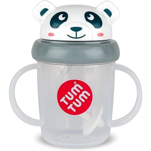 TUM TUM Tippy Up Free Flow Sippy Cup (No Valve), Sippy Cup for Toddlers, BPA Free (Pip Panda 200ml)
