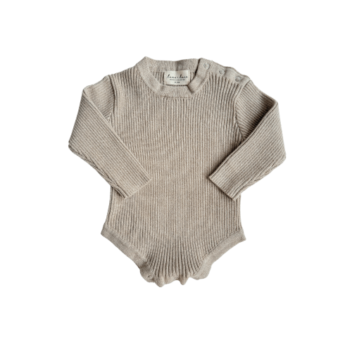 Baby Rib Bodysuit - Heather Beige