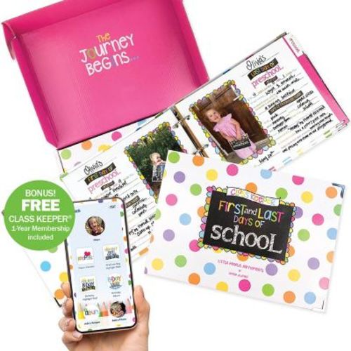 Denise Albright Class Keeper School Memory Book Keepsake Binder with Digital Membership Pastel Dots