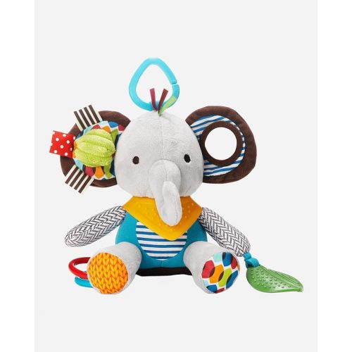 Skip Hop Bandana Buddies Baby Activity and Teething Toy with Multi-Sensory Rattle and Textures, Elephant