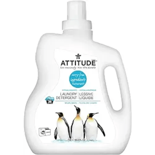 ATTITUDE Liquid Laundry Detergent, EWG Verified Laundry Soap, HE Compatible, Vegan and Plant Based Products, Cruelty-Free, Wildflowers, 36 Loads, 60.8 Fl Oz - 60.8 Fl Oz (Pack of 1)