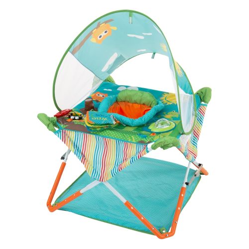 Bright Starts, Pop 'N Jump SE Portable Baby Activity Center, Indoor Outdoor Use, Lightweight, Carrying Bag, Canopy, 6-12 Months (Sweets) - Costco