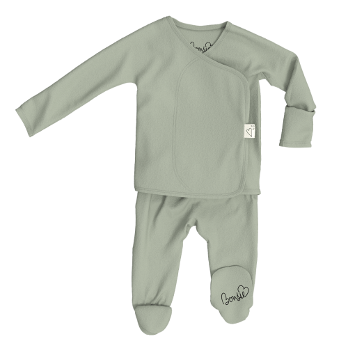 Baby Bundle - Peony Footie + Berry Twist Romper – Bonsie Skin to Skin Babywear