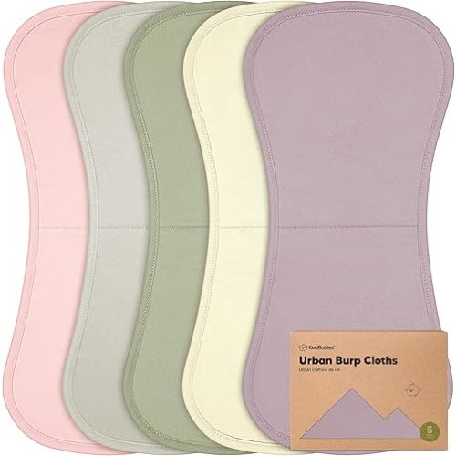 Organic Burp Cloths Baby Boy & Girl, 5-pack Cotton Burp Rags (Embrace)