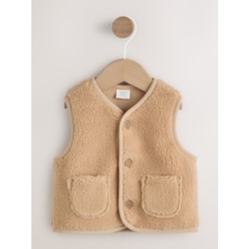 Toffee Brown Borg Baby Gilet