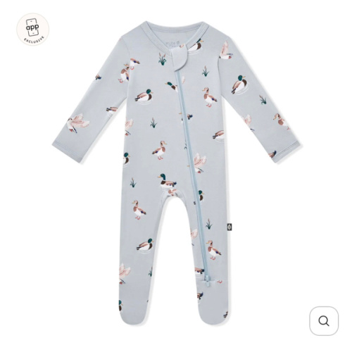 Zippered Footie in Mallard Duck