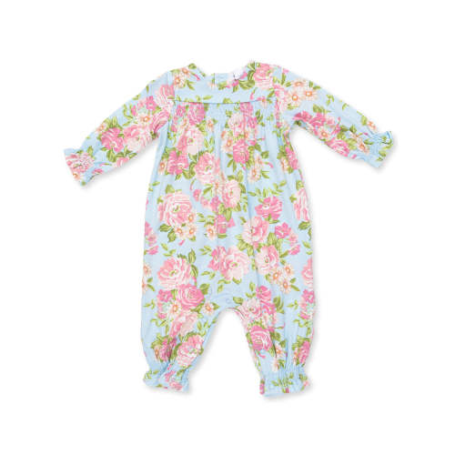 Smocked Long Sleeve Romper, Angeline Floral