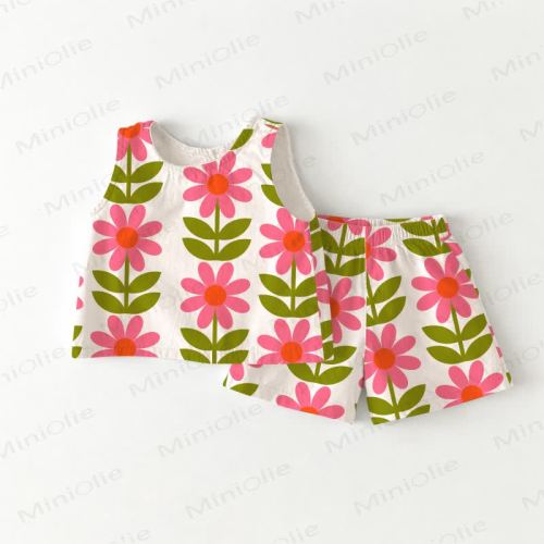 Baby Toddler Flower Sleeveless 2-piece Set