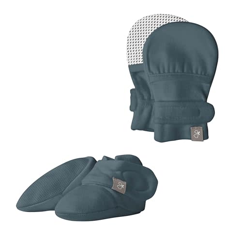 goumikids Stay-On Mitts and Boots Bundle Midnight, 0-3 Months