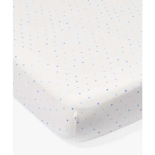 Crib Sheet, Blue Hearts