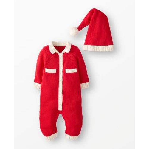 Baby Santa Sweater Romper & Hat Set