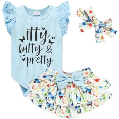 Newborn Baby Girl Clothes Infant Ruffles Romper Shorts Set Floral Summer Outfits Cute Baby Clothes Girl