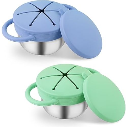 Stainless Steel Snack Containers w/ Lids, 6month - Toddlers