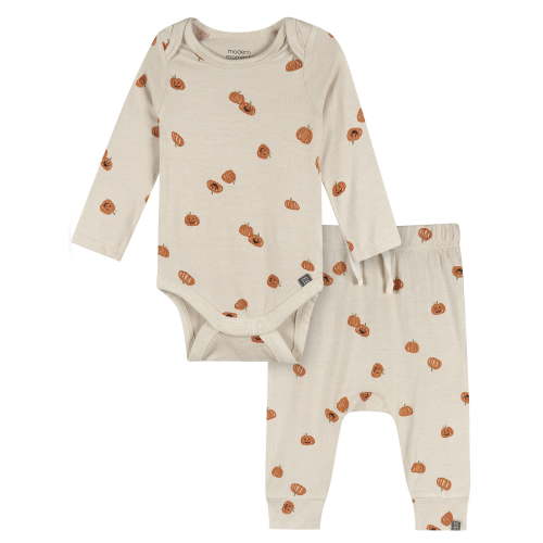 Modern Moments by Gerber Neutral Halloween Bodysuit and Pant Outfit Set, 2-Piece, Sizes Newborn - 18 Months