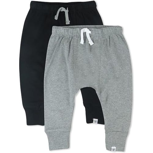 Multipack Honest Pants Joggers Pull on 100% Organic Cotton for Infant Baby and Toddler, Boys, Girls, Unisex