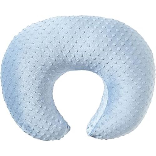Nursing Pillow Cover Breastfeeding Pillow Cases Plush Dot Slipcover (SkyBlue)