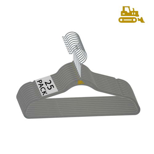Simplify Kids Velvet Shirt Hangers, 25 Pack, Gray