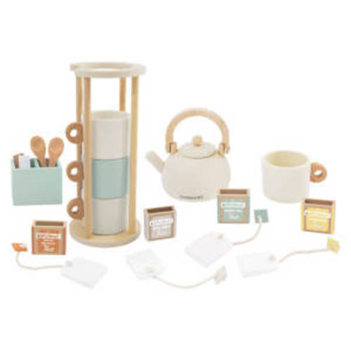 Kids Wooden Kitchen Accessories Toy Play Set - Kettie & Mug Set