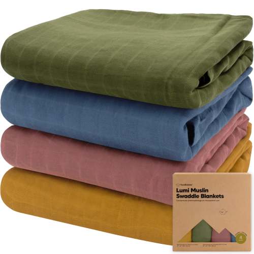 Lumi Muslin Swaddle Blankets - Corals / 47 x 47