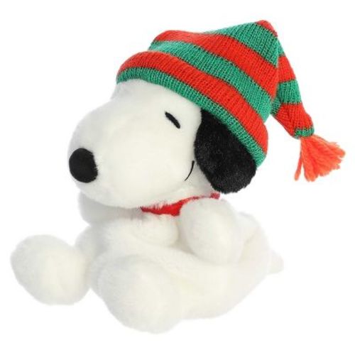 Aurora Mini Palm Pals Snoopy Beanie Peanuts Festive Stuffed Animal White 5"