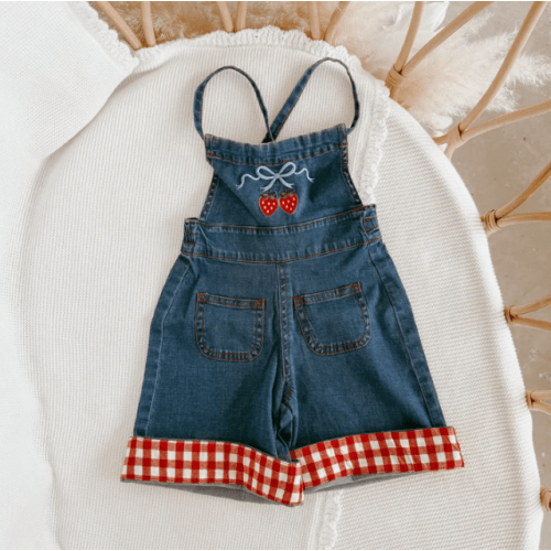 Strawberry Picnic Denim Jumpsuit