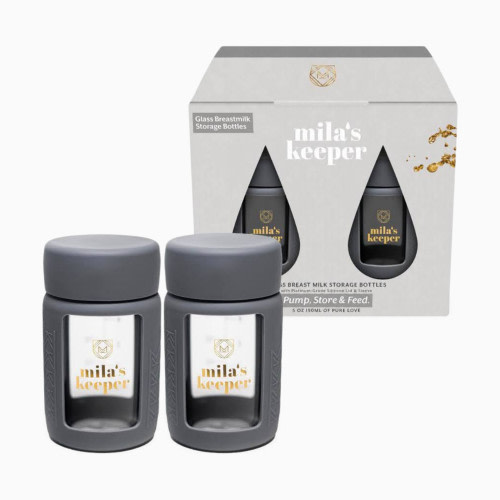 Mila's Keeper Glass Breast Milk Storage Bottles, 2 Pack - Starry Night, Wide, 2