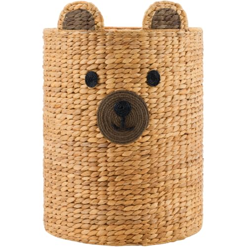 Best Choice Products Kids Large Bear Laundry Hamper, Handwoven Water Hyacinth Laundry Basket, Nursery & Kids' Room Storage Basket For Toys, Blankets, Clothes & Laundry, 26 Gallon (98 Liters)