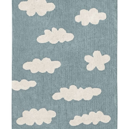 WASHABLE AREA RUG CLOUDS BLUE