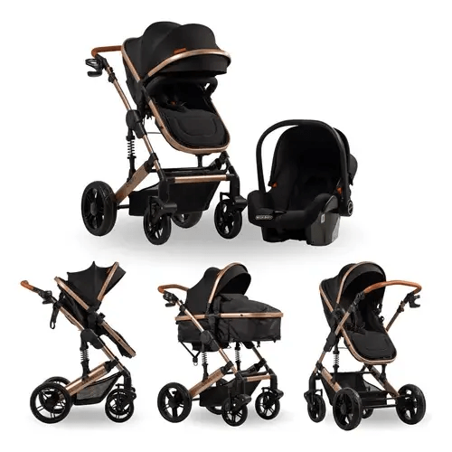 Cochecito de paseo travel system Mega Baby 3 en 1 Lanin Travel System negro