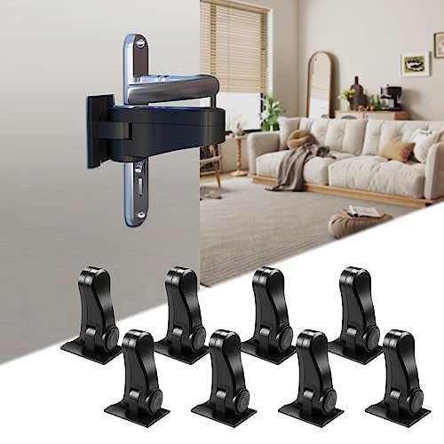 Child Proof Door Lever Locks, 8-Pack Door Handle Locks for Baby Safety and Deter Pet Opening The Door, 3 Colors No Drilling Baby Proofing Door Locks (Black)