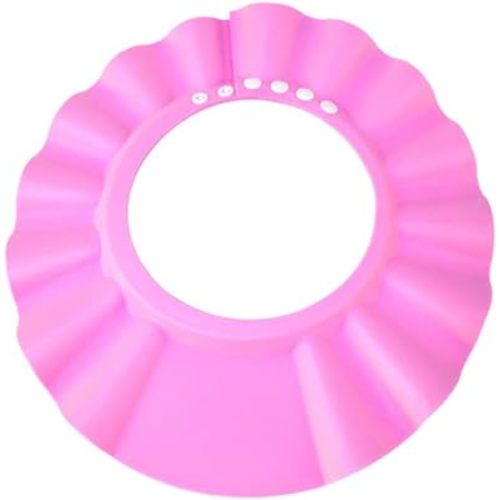 Safe Shampoo Shower Bathing Protection Bath Cap Soft Adjustable Visor Hat for Toddler, Baby, Kids, Children (pink)